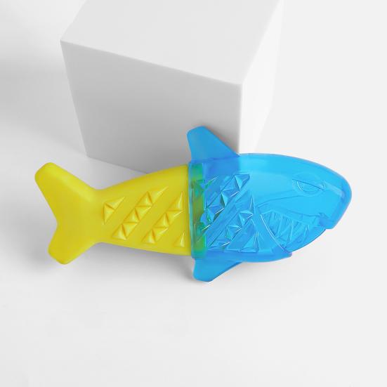 Summer Pet Cooling Chew Toy Freezable Textured Ring Shark Bone Ice Stick Cube Puppy Toy Water Filling Dog Teeth Cleaning Toy