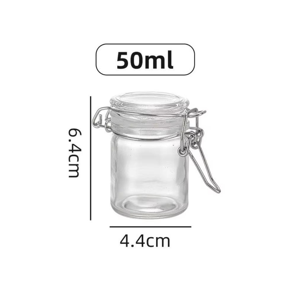 Transparent Glass Storage Jar Airtight Locking Lid Food Pickle Jar  Kitchen Storage 50ml