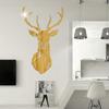 Adesivi murali specchio 3D Adesivo murale rimovibile con testa di cervo acrilico in stile nordico per decorazioni murali per soggiorno domestico fai da te