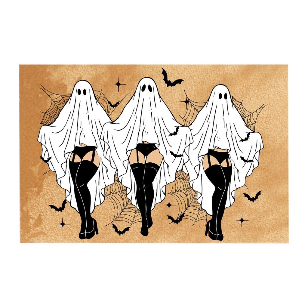 Halloween Bath Blanket Pumpkin T Tufted Bath Mat Non-slip Bathroom Bath Blanket Front Door Mat