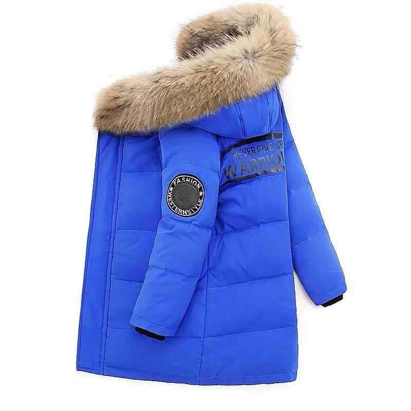 Thicken Winter Boys Jacket Fur Collar Fashion Keep Warm Kids Jacket Hooded Zipper 5-12 Years Children Outerwear Clothing