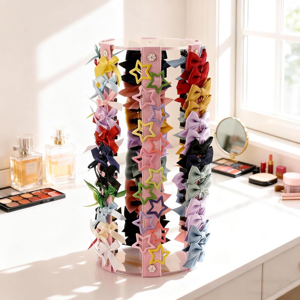 Bow Organizer for Girls - Large Capacity Hair Clip Organizer, Effortless Hair Bow Holder for Home Dresser, Perfect for Gifting, Essential Storage