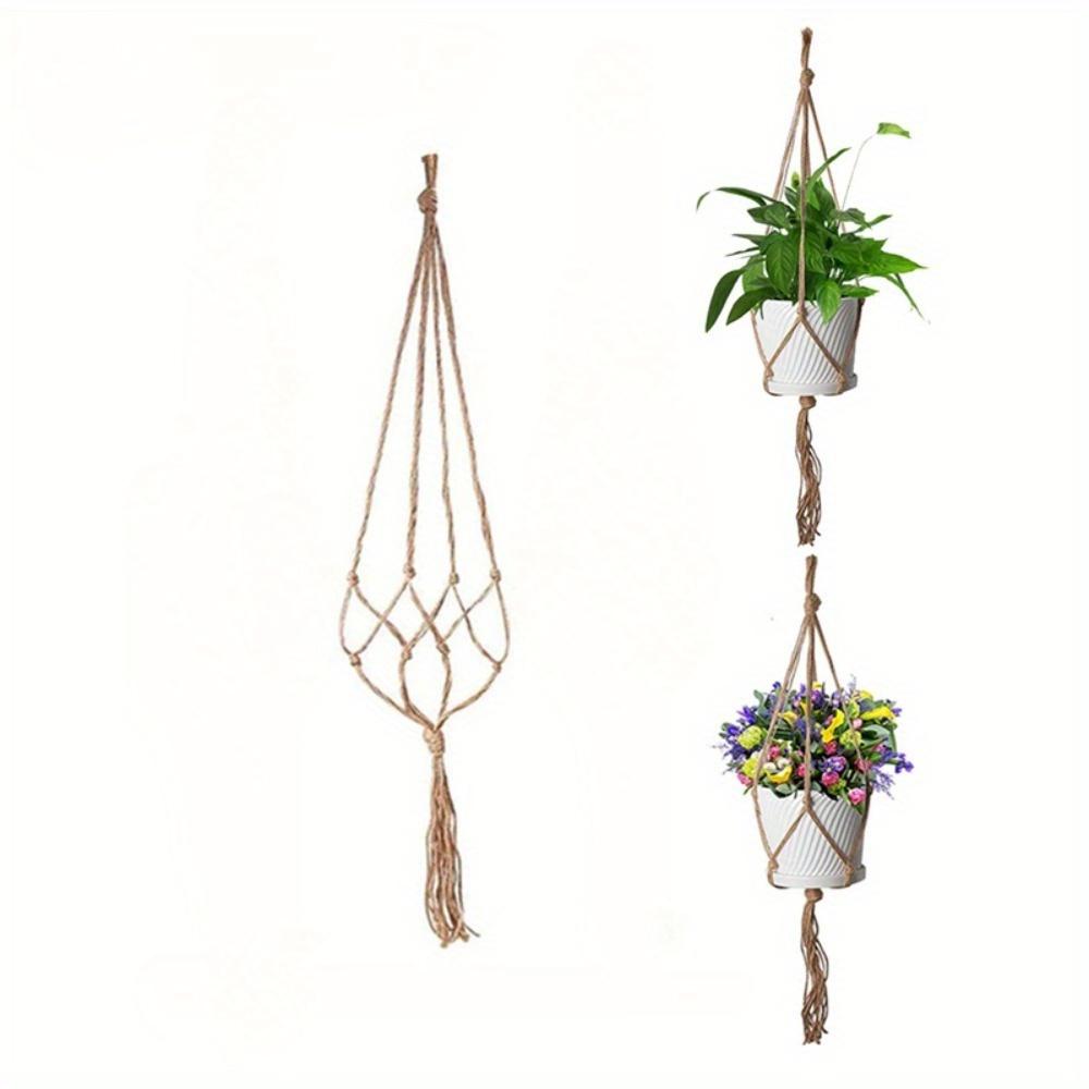 

Hand Woven Hanging Basket. Plant holder & mesh bag for balcony gardening. чистый