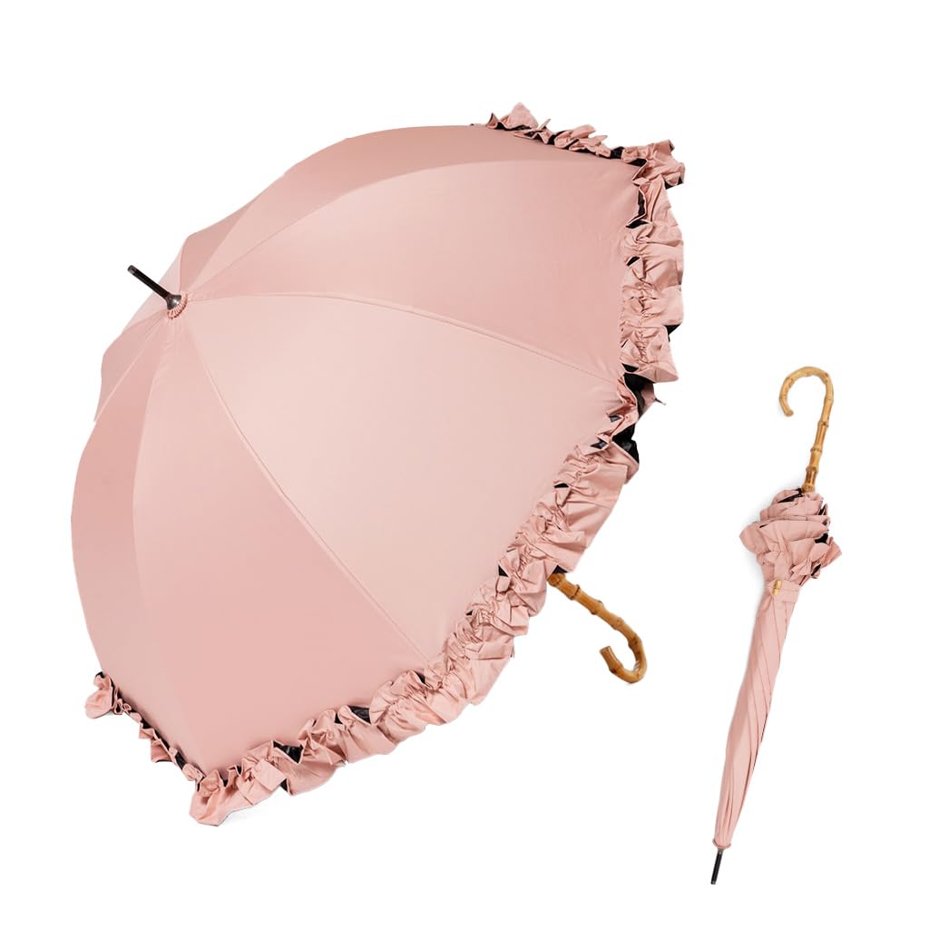 

Vita Felice Длинный зонт с оборками и для солнца, и для дождя для женщин [VITAFELICE] Зонт-автомат (в течение нескольких дней) nsu-30288z (розовый) розовый