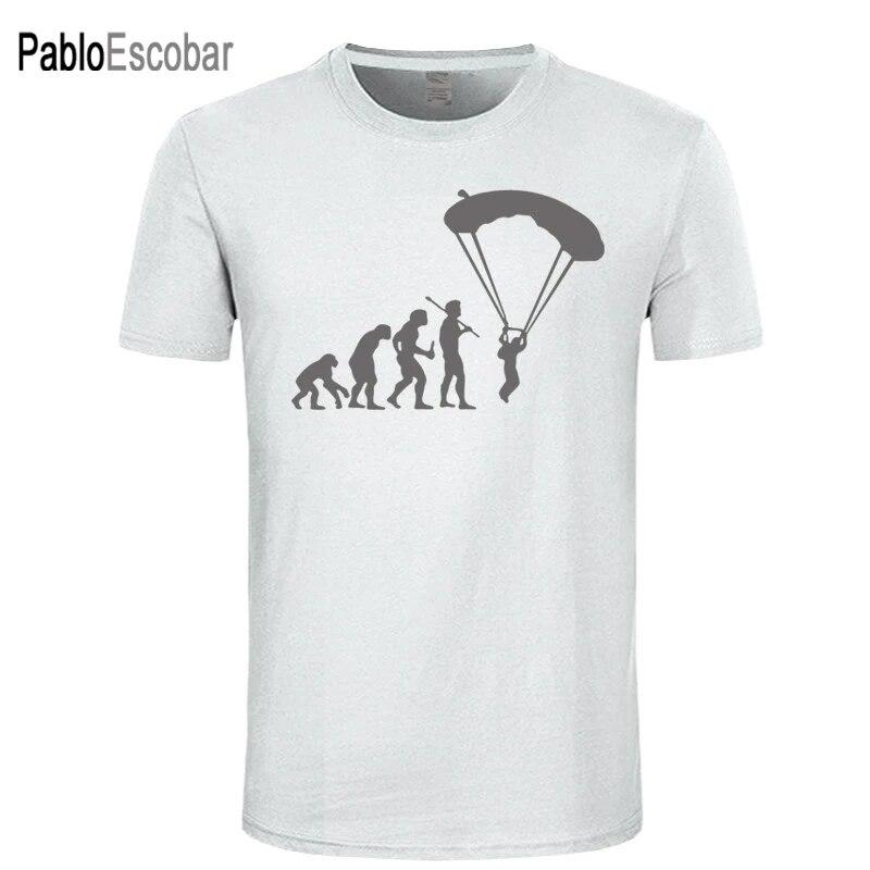 

Футболка «Эволюция» для прыжков с парашютом, забавная футболка с парашютом, унисекс, бутик, футболка с коротким рукавом, модная брендовая футболка, 31 цвет, большой размер, 3XL, унисекс 3XL