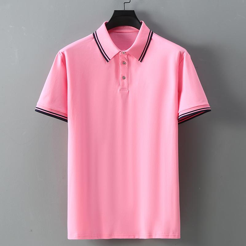 Smiao Grote Maten 5XL-13XL Oversized Zwarte Poloshirts Heren Zomertops Korte Mouw T-shirt Zomerkleding 10XL(140kg-150kg) roze