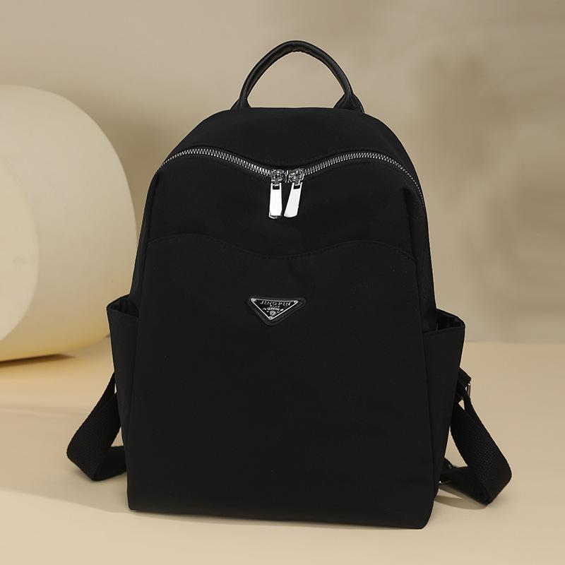 Women's Solid Color Backpack Student Schoolbag Oxford Cloth Travel Small Backpack
