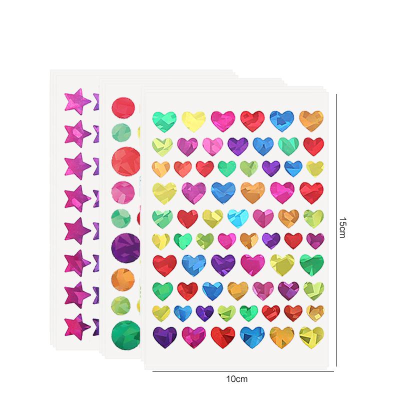 10/20/50sheets Party Stickers Colorful Star Heart Circle Designs for Birthday Wedding Festival DIY Crafts Party Supplies TMZ