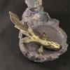 Fish Figurines Gold Metal Animal Figurine Statue Feng Shui Sculptures Toy Decorative Collectible Home Office Decors