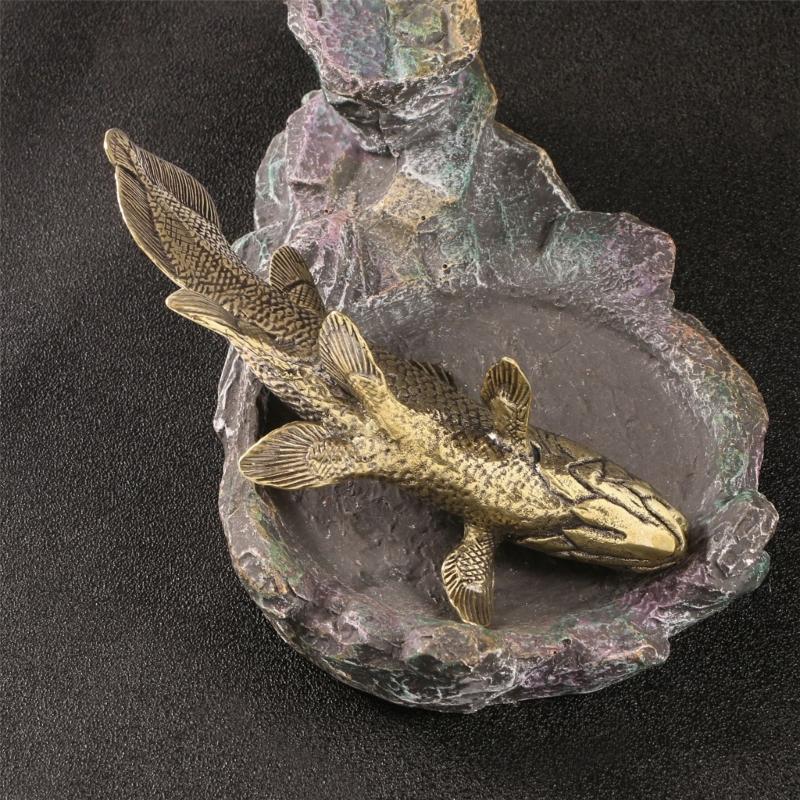 Fish Figurines Gold Metal Animal Figurine Statue Feng Shui Sculptures Toy Decorative Collectible Home Office Decors