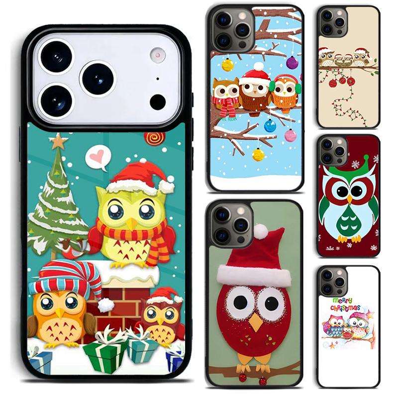 Christmas Owl soft Phone Case For iPhone 17 16 15 14 13 12 11 Pro Max Plus 17Air Soft Silicone Cover