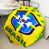 1PC Brazilian Football Emblem Printed Umbrella Folding umbrella, automatic umbrella 8-Frame for Travel, camping Fan gifts Christmas Gifts