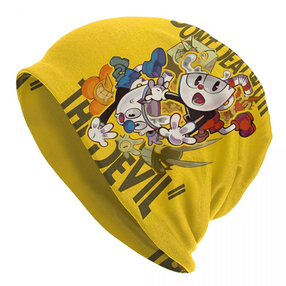Cuphead And MugUnisex Caps Shooting Game Cuphead Cool Adult Outdoor Skullies Beanies Hat Summer Warm Head Wrap Bonnet Hats One Size