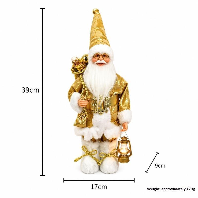 2026 Weihnachtsdekoration für Zuhause Weihnachtsmann Plüschpuppe 30cm Navidad Party Deko Xmas Ornamente Neujahrsgeschenk