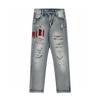 Amiri Trendy American Style Internet Famous Jeans with Fabric Patches, Torn Holes, Embroidery, Casual Trendy High Street Pants