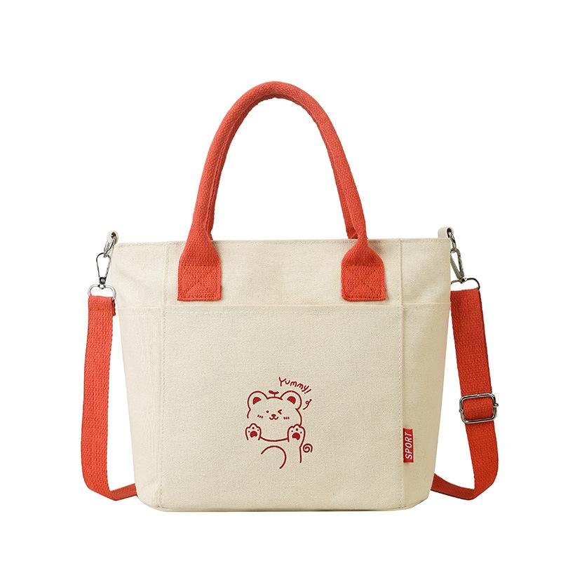 Korean Version of Contrasting Color Handbag New Niche Cute Printed Shoulder Bag Fashionable Trendy Casual Crossbody Bag