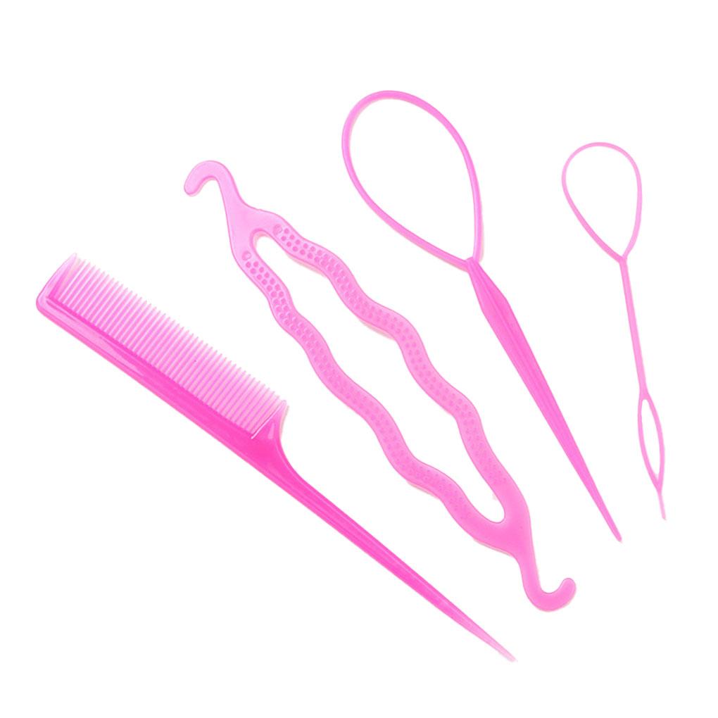 

Hair Ponytail Tool Durable Elastic Hairstyling Accessory Good Loop Tail Styling Hairstyle Decorations Beauty Supplies for Girls рожевий