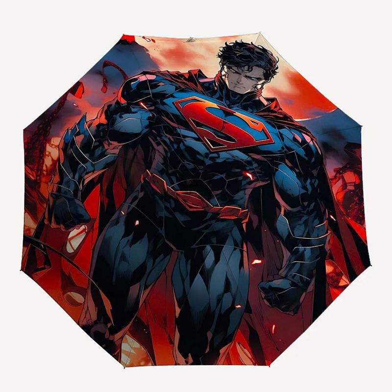 

1pc Superman, Nightforce Automatic Folding Umbrella - Compact 8-Rib Design, Durable Plastic & Iron1073L