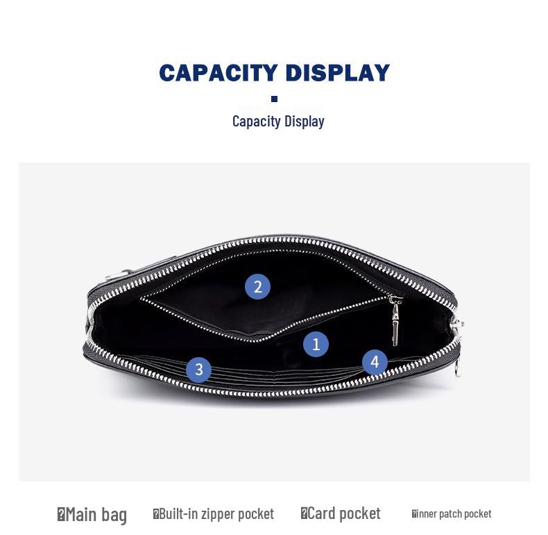 Men's Genuine Leather Large Capacity Clutch - Fashionable Envelope Bag In First Layer Cowhide