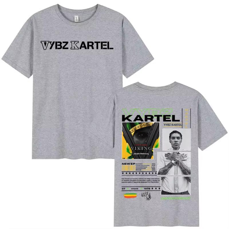 Rapper Vybz Kartel Album 2025 Graphic T Shirts Unisexs Hip Hop Gothic Short Sleeve TShirt Retro Oversized Cotton Tees Streetwear