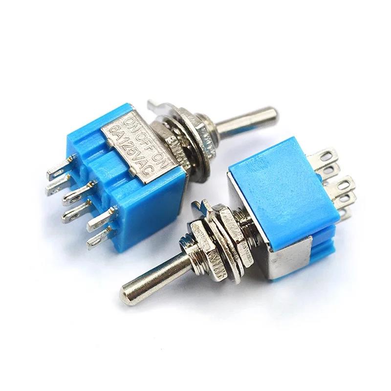 10PCS ON-OFF-ON / ON-ON Miniature Toggle Switches Mini MTS-102 103 202 203 Power Button Switch 3pin 6pin