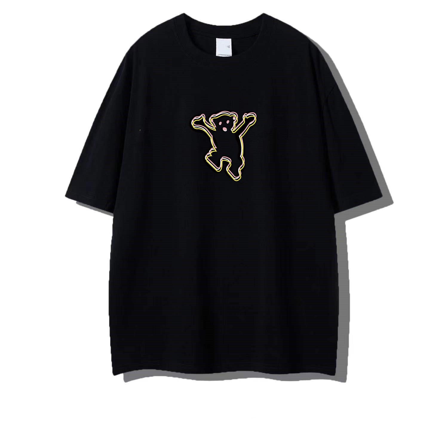 

Летняя женская футболка из 100% хлопка свободного кроя с коротким рукавом, 2024 2XL for 131-145 lbs