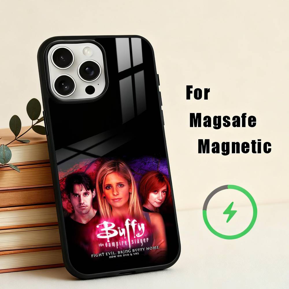 B-Buffy the V-Vampire Slayer Phone Case For iPhone17,16,15,14,13,12,11 Plus,For Magnetic Wireless Charge Cover