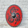 Viking Red Dragon Shield Handmade Wooden Norse LARP Cosplay Prop