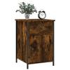Table de chevet - Maison Exclusive - Chêne fumé - Bois d'ingénierie résistant à l'humidité - Cadre en fer robuste