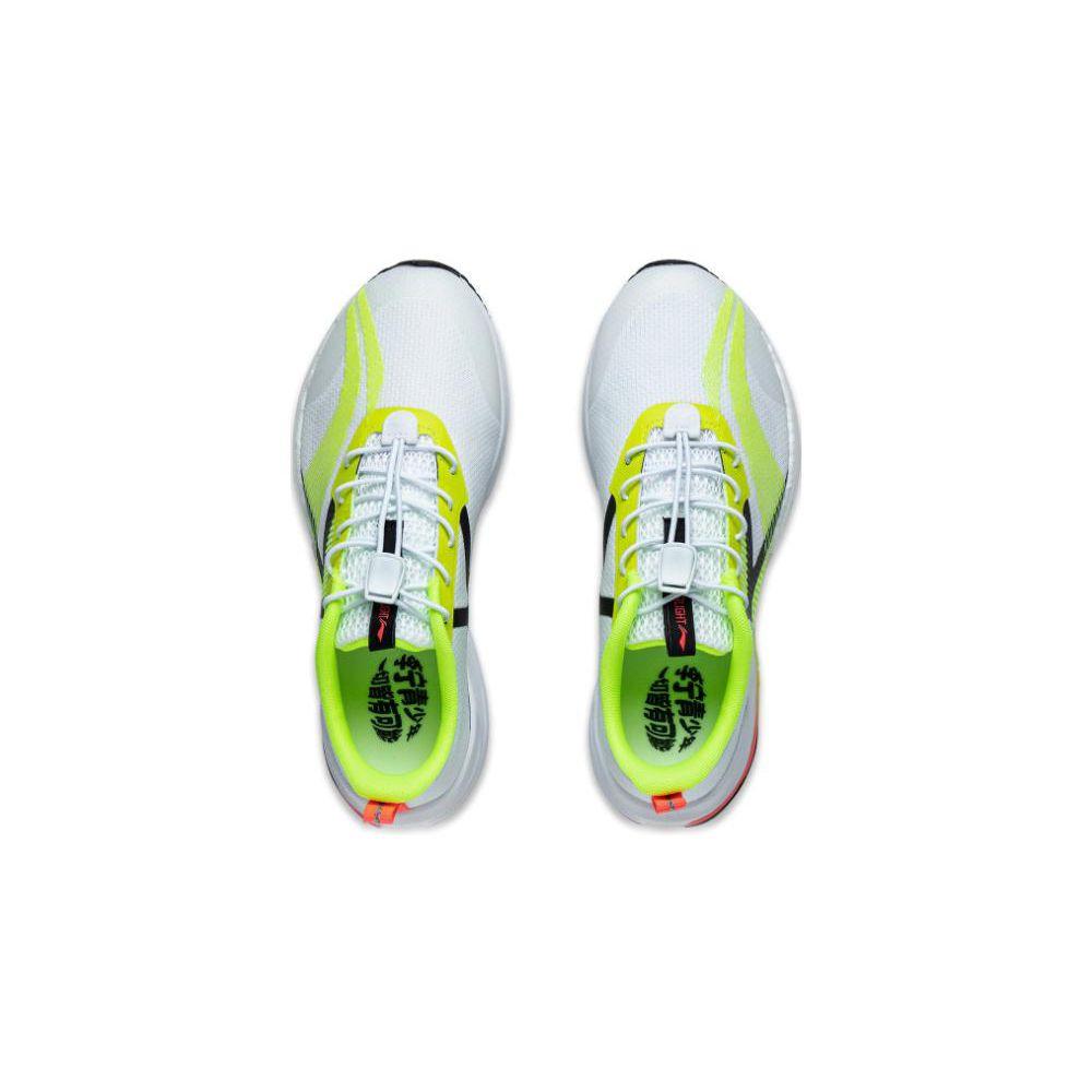 Li Ning Young Lehké Sportovní Tréninkové Protiskluzové Odolné Nízké Běžecké Boty Dětské Tenisky Bílá Zelená YKFT030-51
