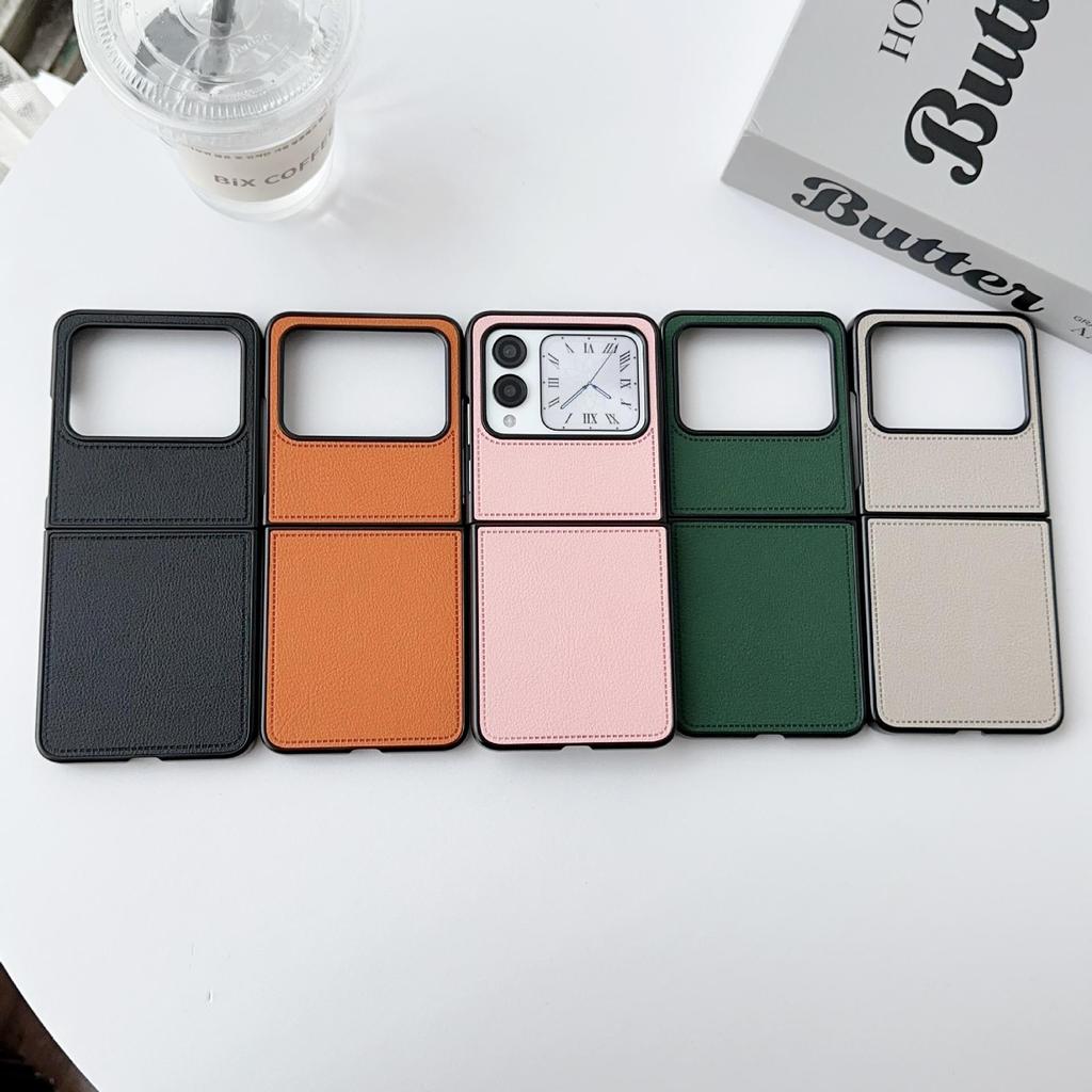 Huawei Nora Flip Faltbares Handyhülle: Einfach, Schützend, Einfarbig, Litschi-Muster.