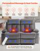 VEVOR Loveseat Recliner Sofa, Power Reclining Couch with Heating and Massage, Soft Velvet Electric Recliner Sofa with USB Ports