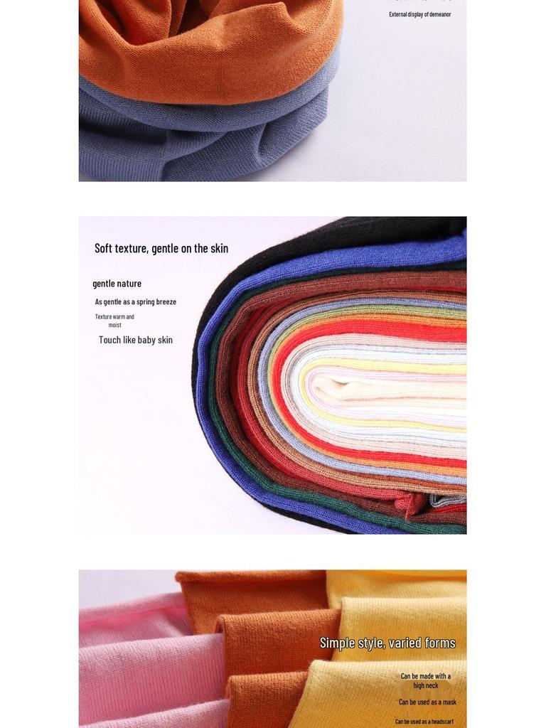 Unisex Strick-Nackenschal Snood Pullover für Frühling & Herbst - Einfarbige, Kälteschutz, Vielseitig