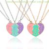 [C]Collares de Mejor Amigo Para 3 Colgante de Corazón a Juego Collar Magnético de Amistad Bff