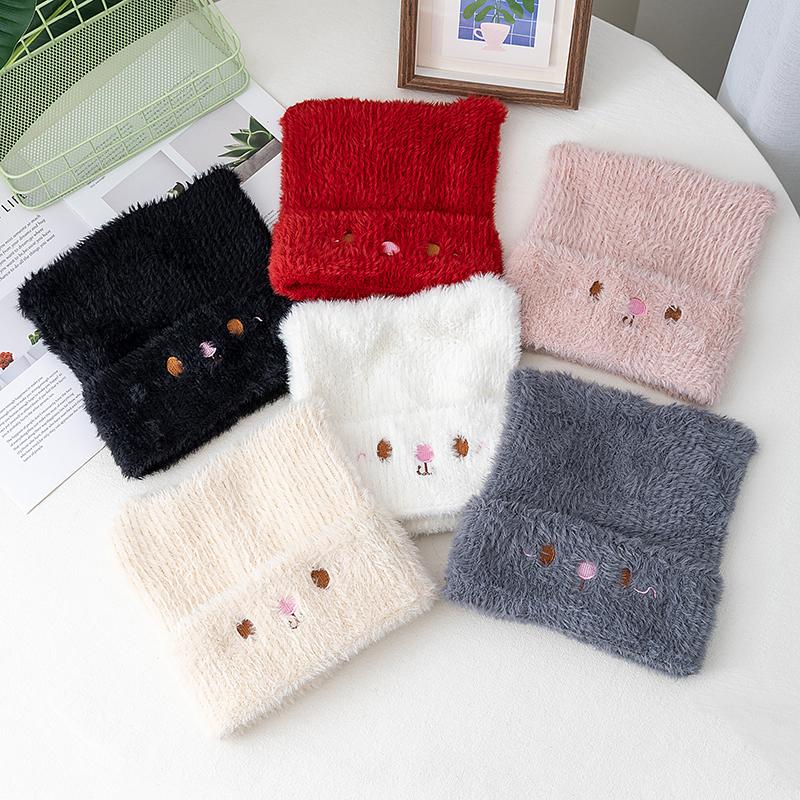 New Cute CAT EAR Beanie Faux Fur Winter Hats For Women Fashion Outdoor Dandy Knit Hat Warm Cap For Girl Gifts