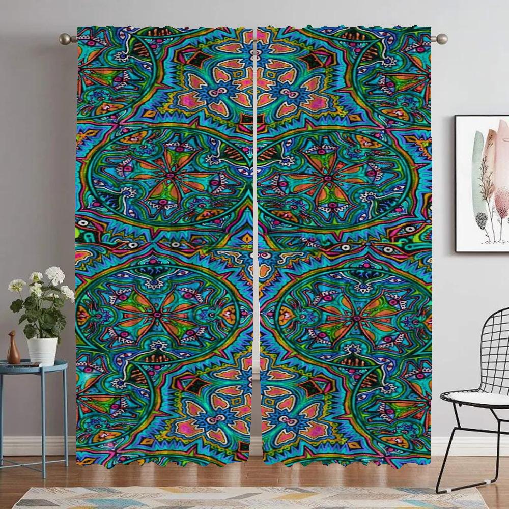 

Шторы Bohemias Blackout, 2 шт., для гостиной, для домашнего интерьера, шторы для камеры, тюль для спальни, перегородки W50xH70cmx2pcs-CL