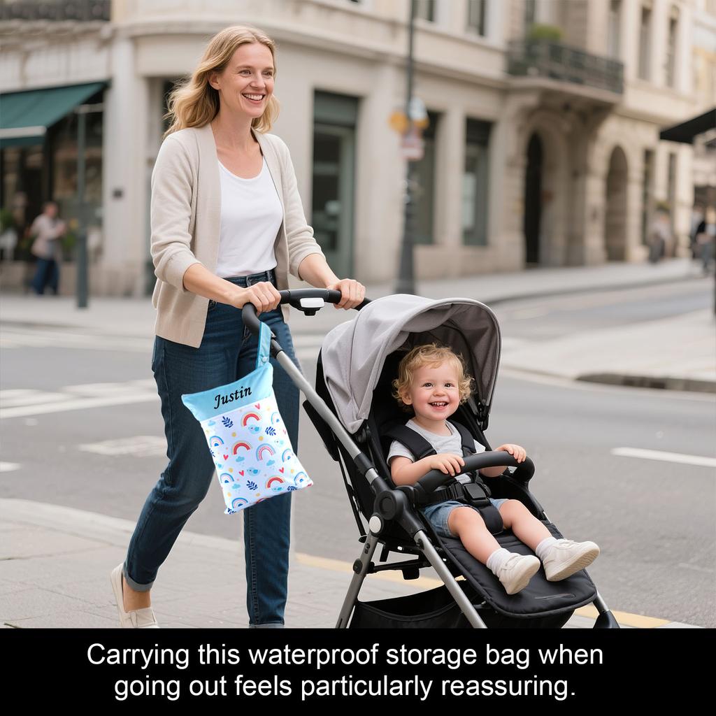 Wet And Dry Dual-use Zipper Storage Bag Cute Storage Clothing Storage Bag