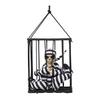 Halloween Haunted House Prop: Scary Skeleton In Cage Prison Cell Decor