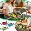 Collapsible Over the Sink Strainer Basket with Extendable Handles for Kitchen Fruit Vegetable Draining Washing Storage