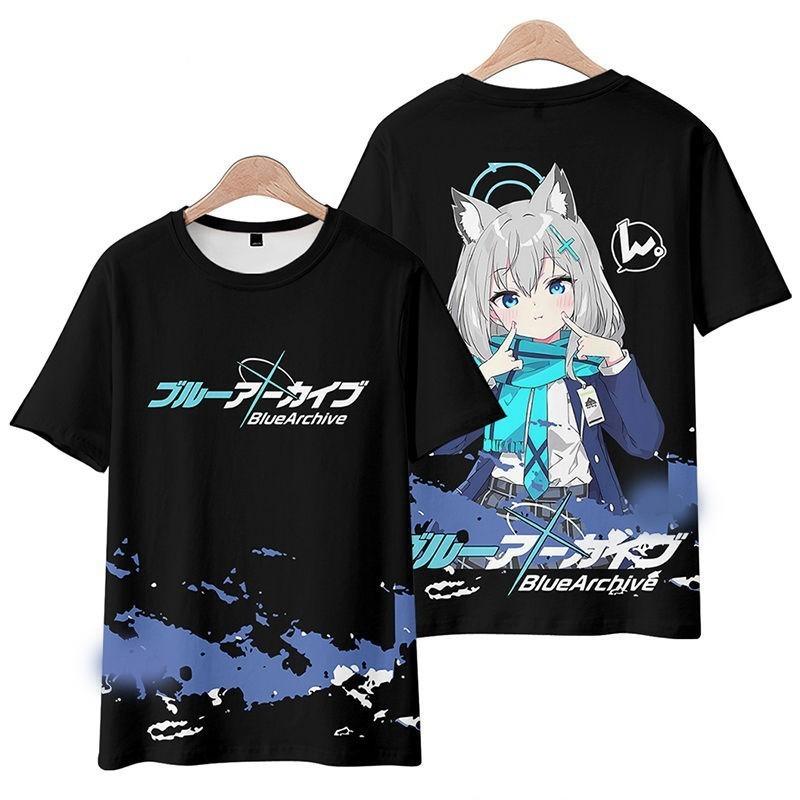 Blue Archive Takanashi Hoshino Anime 3D Print T-Shirts Men Women Short Sleeve T Shirt Tops Y2K Street Harajuku Tees Men Clothing