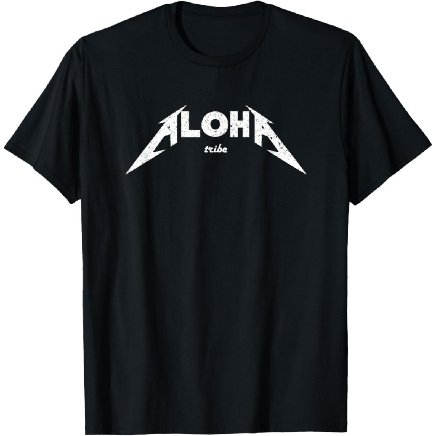 Hawaii Heavy Rock N Roll Aloha Graphic Logo T-Shirt S