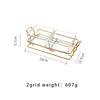 Phnom Penh Grid Snack Tray Candy Nuts Seeds Plate Glass Dry Fruits Dishes Home Desktop With Metal Frame Serving Snack Plates