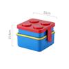 1pc Square Creativity Building Blocks Bento Box Portable Double-layer Cartoon Children Students Lunch Box Food Container