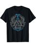 Valhalla Wolf Wolves Nordic Warriors Runes Valknut Symbol- 100% Cotton Summer Short-sleeved O-neck  T-Shirt .