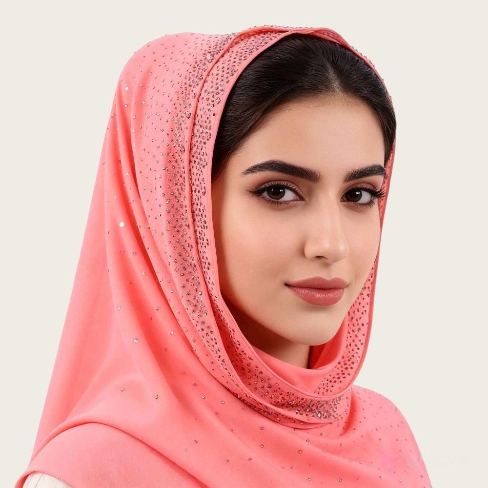 New Chiffon Muslim Instant Turban Breathable Full Cover Islamic Crinkle Shawl Solid Color Islamic Headscarf
