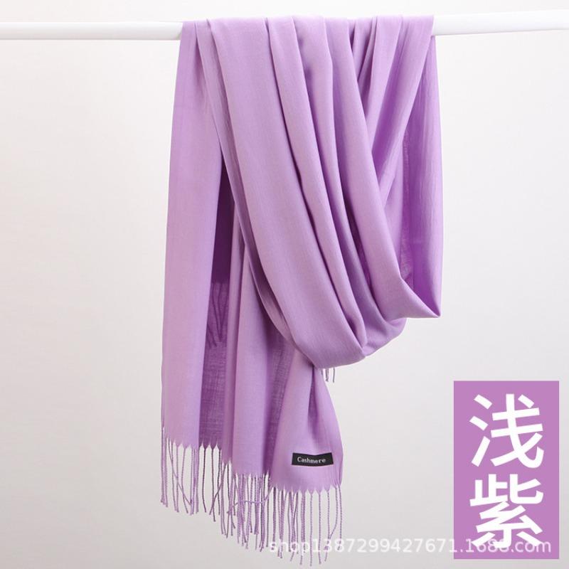 Solid color cashmere bristle scarf women's autumn and winter warm versatile gift shawl factory