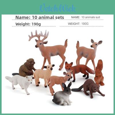 Animal Beaver Fox Deer Model Set With Pvc Material For Educational Display And Collectors