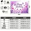 Party Backdrop Birthday Floral Purple Photo Booth Background Front Door Decor