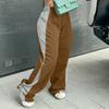 Women's Fashionable Color Blocked Elastic Waistband Versatile Straight Leg Casual Sweatpants Pants
