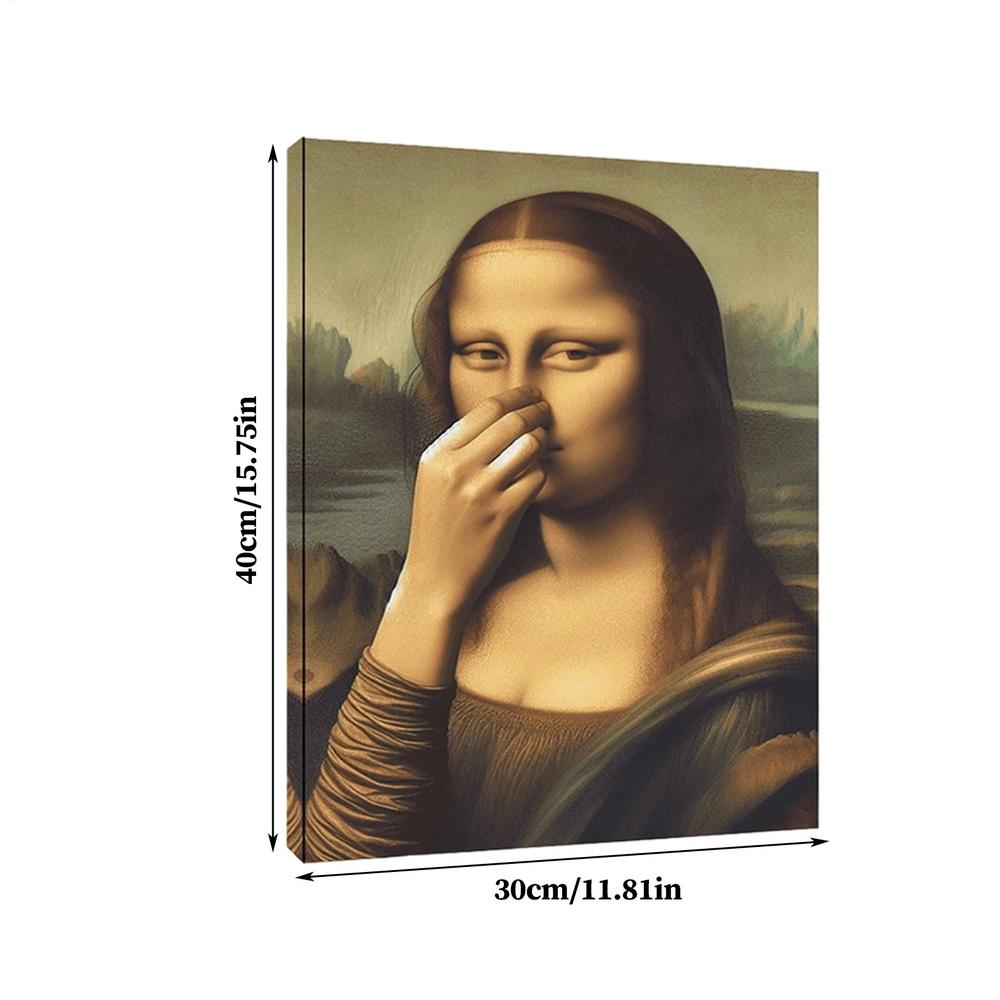 

Мона Лиза Настенный плакат для ванной комнаты Туалетный юмор Забавный принт Настенное искусство для ванной комнаты в стиле Да Винчи Винтажная картина на холсте Плохой запах 30X40cm NO Frame